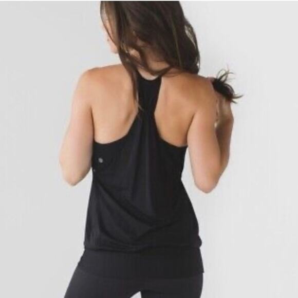 LULULEMON No Limits built in bra Racerback black tank Size 6 - Picture 2 of 9